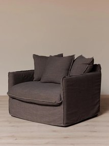Fotoliu maro, din stofa si in, Moka