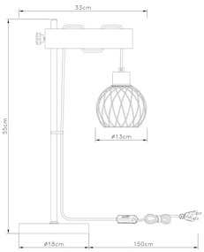 Lampă de masă PAULO 1xE27/15W/230V Globo 15534T