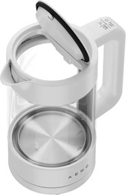 Cana electrica AENO AEK0005, 2200 W, 1,7 l, 40-100 °C, Baza rotativa la 360°, STRIX, Afisaj LED, Filtru, Alb