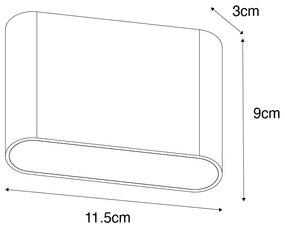 Lampa de perete exterioara moderna maro ruginiu 11,5 cm inclusiv LED IP65 - Batt