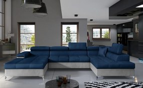 Canapea modulara, extensibila, cu spatiu pentru depozitare, 345x202x90 cm, Eduardo R02, Eltap (Culoare: Bleumarin / Monolith 77)