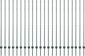 vidaXL Stâlp de gard. 22 pcs Verde 200 cm Oțel