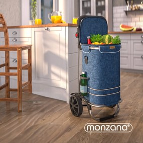 Monzana Geantă de cumpărături pe roți EASY, 50L, albastru