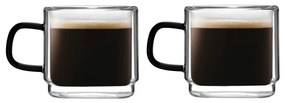 Căni 2 buc. pentru espresso din sticlă 80 ml Carbon – Vialli Design