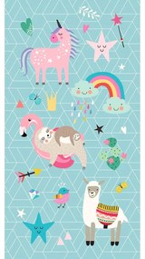 Prosop de plajă albastru din catifea pentru copii 75x150 cm Moody – Good Morning