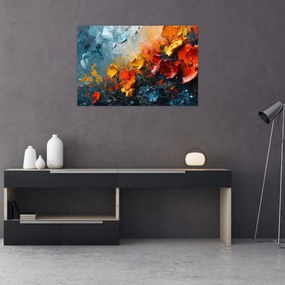 Tablou - Pictură abstractă de flori III. (90x60 cm)