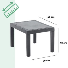 I.P.A.E-Progarden Set grădină AKITA, 3 piese, culoare antracit