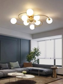 Lustra LED Pendul Elit's Imala Premium , 8 Abajururi, bec G9 Gold