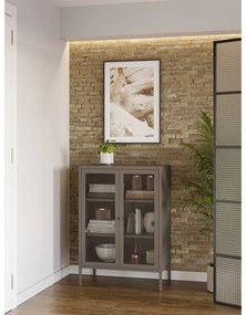 Dulap gri din metal 70x100x40 cm Fayna – Marckeric