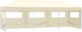 vidaXL Cort de petrecere pliabil cu 5 pereți laterali, crem, 3 x 9 m
