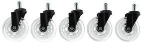 Roti de birou Ergo Wheel, 5 buc, alb