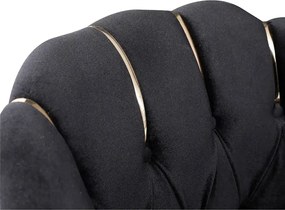 Fotoliu Viena, scaun, negru-auriu, picioare metal auriu, Homs