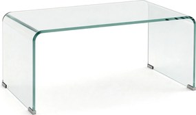 HOMCOM Măsuță din Sticlă Temperată Modernă pentru Living cu Design Monobloc, 80 x 45 x 35 cm, Transparent | Aosom Romania