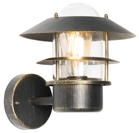 Lampă de perete vintage pentru exterior, aur antic IP44 - Prato