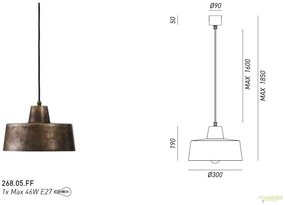 Pendul design minimalist Industrial Style, diam.30cm, Officina 268.05.FF