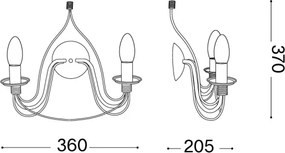 Ideal Lux - Aplică de perete CORTE 2xE14/40W/230V maro/patină