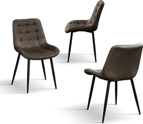 SET 4 Scaune Ernest catifea, structura metalica - STANDARD - 4 BUCATI - MARO