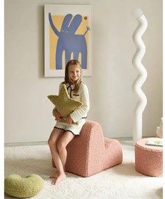 Pernă decorativă pentru copii verde cu tapițerie din țesătură bouclé Star – Wigiwama