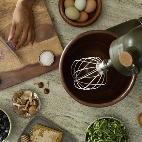 Mixer planetar KitchenAid Artisan Evergreen 5KSM180WSEEG, 300W, 4.7L, Actionare directa, 10 viteze, Cap înclinat, Bol din nuc, Verde inchis/Maro