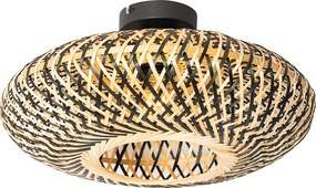 Plafonieră inteligentă neagră din bambus 40 cm incl. Wifi A60 - Ostrava