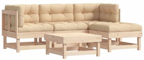 3185787 vidaXL Set mobilier de grădină cu perne, 5 piese, lemn masiv