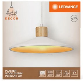 Lustră pe cablu Ledvance DECOR ipsos 1xE27/25W/230V d. 32 cm ipsos alb