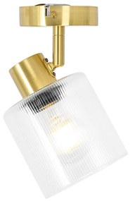 Spot de tavan Art Deco auriu cu sticlă reglabilă - Laura