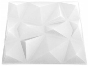 Panouri de perete 3D 12 buc. alb 50x50 cm model diamant 3 m   12, Alb diamant
