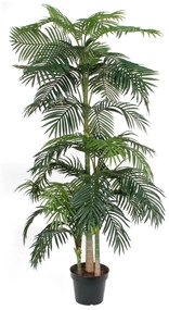 Planta artificiala Areca Palmier, Azay Design, verde din poliester, calitate premium, bogata in frunze, in ghiveci negru, inaltime 220cm