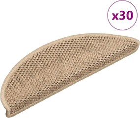 vidaXL Covorașe de scară autoadezive aspect sisal 30 buc. nisip