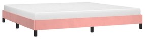 Cadru de pat, roz, 200x200 cm, catifea Roz, 25 cm, 200 x 200 cm