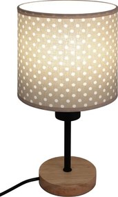 Brilagi - Lampă de masă BOBO WOOD 1xE27/25W/230V stejar/negru/bej/buline