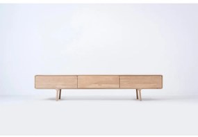 Comodă TV din lemn masiv de stejar cu 3 sertare Gazzda Fawn