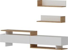 Măsuță TV cu rafturi Ayaz White and Teak