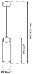 Lustră pe cablu CLARISSA 1xGX53/12W/230V neagră