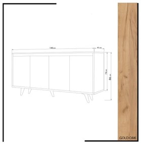 Dulap SHANS 86x140 cm maro/alb