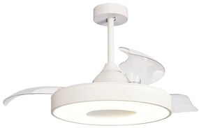 Lustra LED cu Ventilator si telecomanda COIN alb