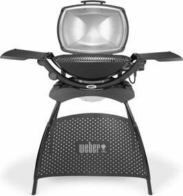 Gratar electric Weber Q2400 WB 55020879, 2200 W, 55x39 cm, Aluminiu turnat, Tava grasimi, Negru