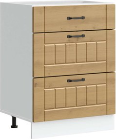 vidaXL Dulap de bază de bucătărie „Lucca” din lemn de stejar artizanal