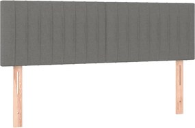 vidaXL Tăblii de pat, gri închis, 144x5x78/88 cm, textil