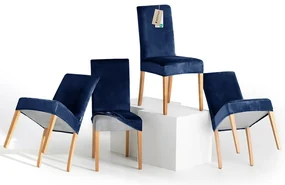 Restilo Husă pentru scaun Sento indigo, 48 x 48 x58 + 10 cm, set de 4 bucăți
