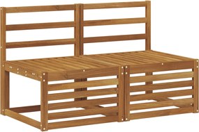 vidaXL 2 Bucată Canapea Medie pentru Exterior Lemn Solid de Acacia