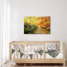 Tablou - Alee romantică de-a lungul apei, pictură în ulei (90x60 cm)