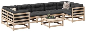 3299335 vidaXL Set canapea de grădină, 8 piese, lemn masiv de pin