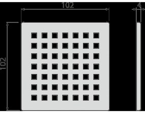 Gratar sifon pardoseala din otel inoxidabil 102x102 mm Alcadrain MPV014 MPV014