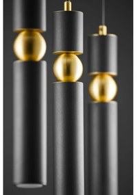 Lustră pe cablu Jupiter 2004 ALAS 3xGU10/10W/230V negru/auriu