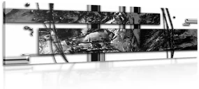 Tablou abstracție de lux în design alb-negru