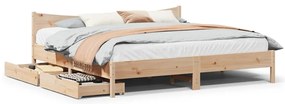 vidaXL Cadru de pat cu sertare 180x200 cm lemn masiv pin
