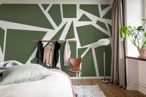 Fototapet, Bold Mosaic, Moss Green, Rebel Walls
