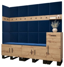 Set mobilier pentru hol Amanda 9 (Stejar artisan + Albastru). 1085934
